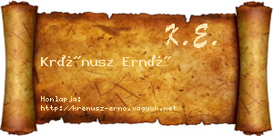 Krénusz Ernő névjegykártya